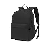 Kono Mochilas Tipo Casual Mochilas Escolares Adolescente Mochila Colegio Universitaria Ligera Backpack Mochila Hombre Trabajo Viajes Negocios Mochila Portatil 15,4 Pulgadas (Negro)