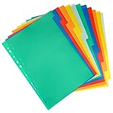 Separador Archivador, Lot de 12 Separadores Color Pastel Separadores A4, 11 Hoyos Separadores Carpeta, para Carpetas de Anillas Notebook, para uso escolar o de oficina (30 * 23cm)