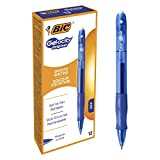 BIC Gel-ocity, Bolígrafos Originales Gel, Punta Media (0,7 mm), Agarre Cómodo, Tinta de secado ultrarrápido - Azúl, Paquete de 12 Uds