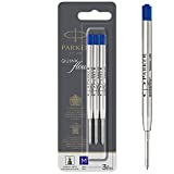 PARKER QUINKflow Recambios de tinta para bolígrafos | punta mediana | tinta azul | paquete de 3