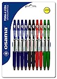 Osama OBG Bolígrafos retráctiles blister 10 unidades multicolor (rojo, azul, negro, verde)