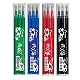 Pilot FriXion Ball rollerball 0.7 recambios para bolígrafos (juego de 12, colores estándar) 3 de cada uno de azul, negro, rojo y verde