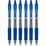 Pilot Pen 2605 G2 07 - Bolígrafo de tinta de gel (0,7 mm, punta de 0,39 mm, ancho de línea de 0,39 mm, rellenable, bl-g2-7, 6 unidades), color azul